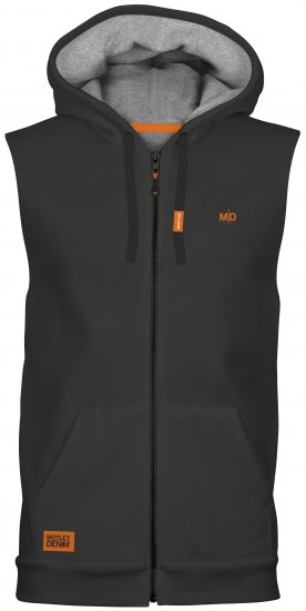 Motley Denim Brussels Sleeveless Hoodie Charcoal - Gensere og hettegensere - Store hettegensere - 2XL-14XL
