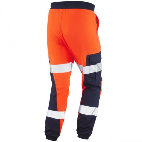 Leo Hawkcombe Ecoviz High Performance Ballistic Stretch Trousers Hi-Vis Orange/Navy - Arbeidsklær - Arbeidsklær i store størrelser