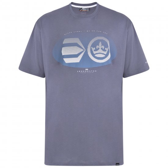 Crosshatch Eliptical T-shirt Grey - T-skjorter - Store T-skjorter - 2XL-14XL