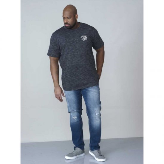 D555 Chalmer Couture Space Dye T-shirt Black - T-skjorter - Store T-skjorter - 2XL-14XL