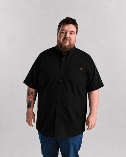 Motley Denim Zagreb Kortermet Skjorte Svart - Skjorter - Store skjorter - 2XL-8XL