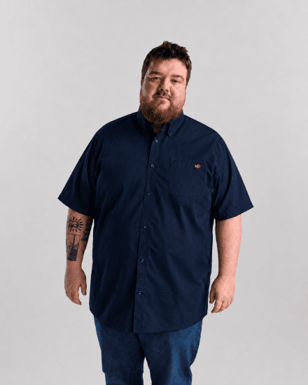 Motley Denim Zagreb Kortermet Skjorte Marineblå - Skjorter - Store skjorter - 2XL-8XL