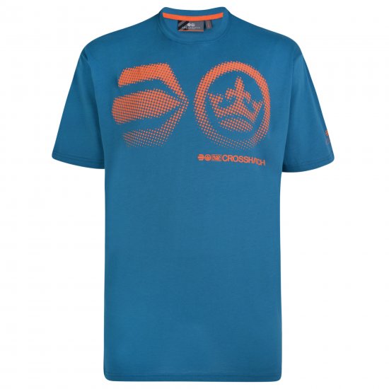 Crosshatch Kravtar T-shirt Blue - T-skjorter - Store T-skjorter - 2XL-14XL