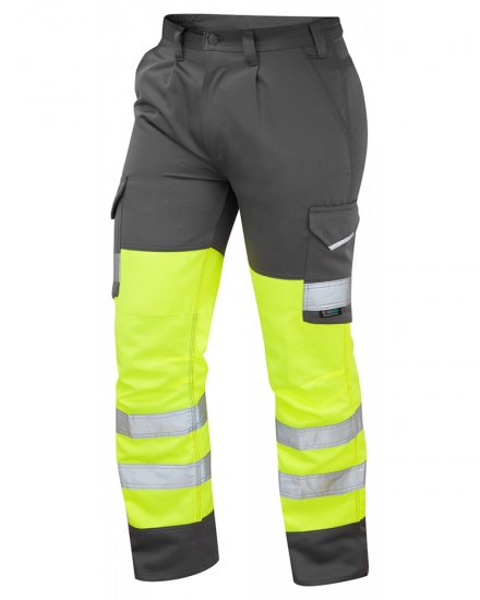 Leo Bideford Cargo Pants Hi-Vis Yellow/Grey - Arbeidsklær - Arbeidsklær i store størrelser