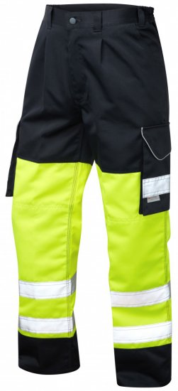 Leo Bideford Cargo Pants Hi-Vis Yellow/Navy - Arbeidsklær - Arbeidsklær i store størrelser