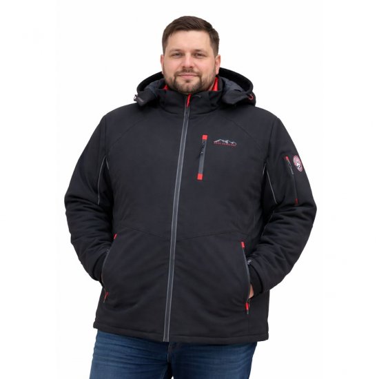 D555 Fretwell Padded Softshell Jacket with Detachable Hood Black - Jakker - Store jakker - 2XL-12XL