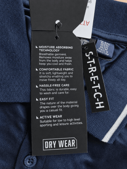 D555 Hinckley Stretch Polo With Contrast Tipping Collar Navy - Polo- & piqueskjorter - Poloskjorte i store størrelser - 2XL-8XL