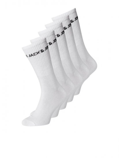Jack & Jones Basic Logo Tennissokker Hvit 5-pakning - Undertøy & badetøy - Undertøy store størrelser 