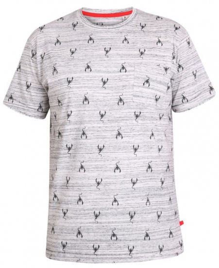D555 Dario T-shirt Grey - T-skjorter - Store T-skjorter - 2XL-14XL