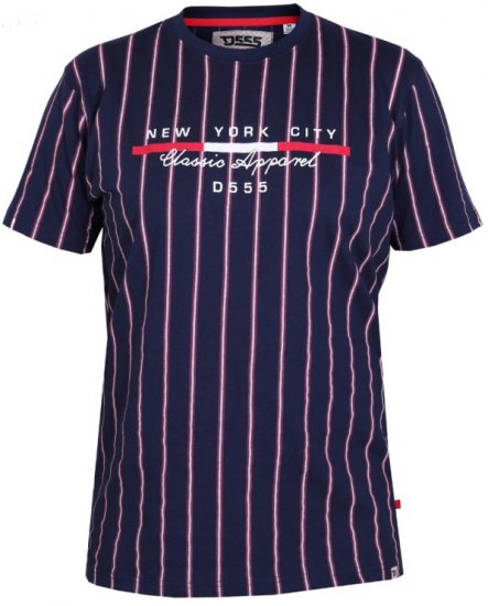 D555 Davis T-shirt Navy - T-skjorter - Store T-skjorter - 2XL-14XL
