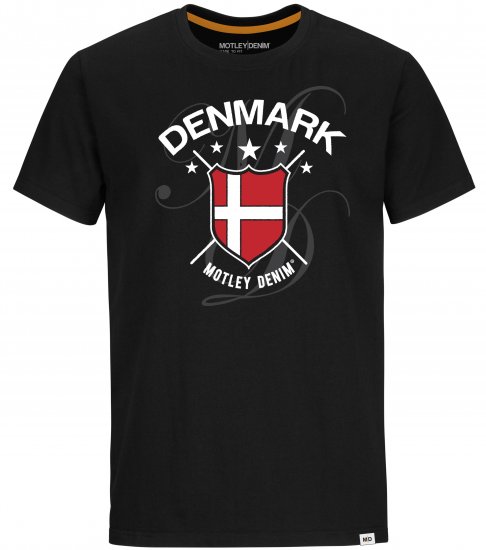 Motley Denim Denmark T-shirt Black - T-skjorter - Store T-skjorter - 2XL-14XL