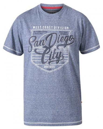 D555 Epson San Diego Crew Neck T-Shirt Blue Marl - T-skjorter - Store T-skjorter - 2XL-14XL