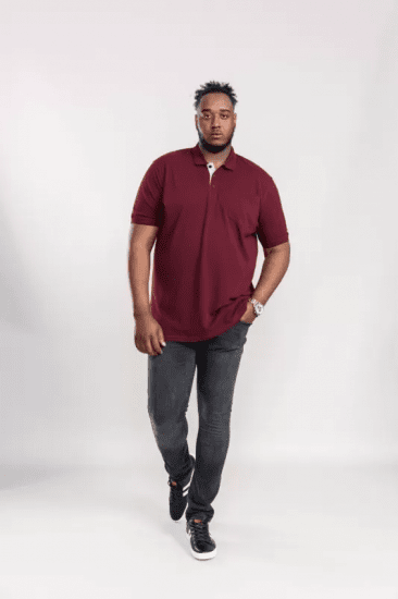D555 Grant Polo Shirt Maroon - Polo- & piqueskjorter - Poloskjorte i store størrelser - 2XL-8XL