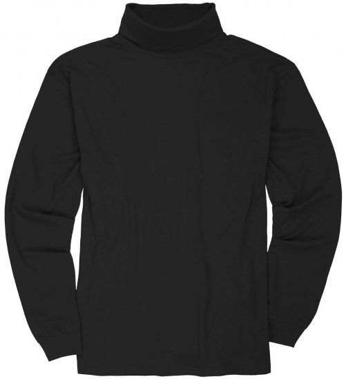 Adamo Fabio Comfort fit Turtleneck Long sleeve T-shirt Black - T-skjorter - Store T-skjorter - 2XL-14XL