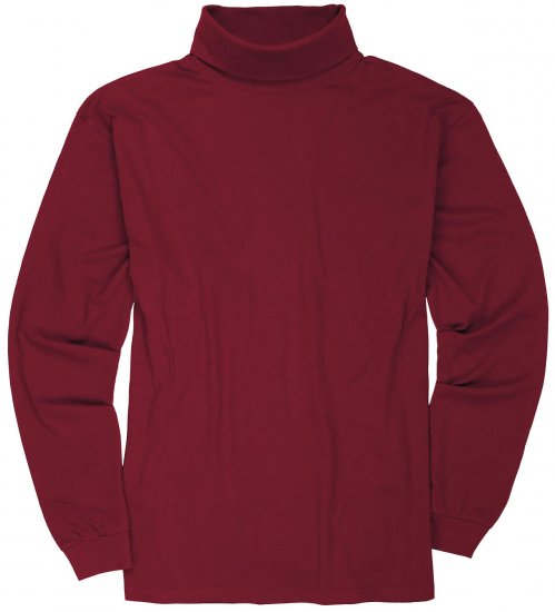 Adamo Fabio Comfort fit Turtleneck Long sleeve T-shirt Burgundy - T-skjorter - Store T-skjorter - 2XL-14XL