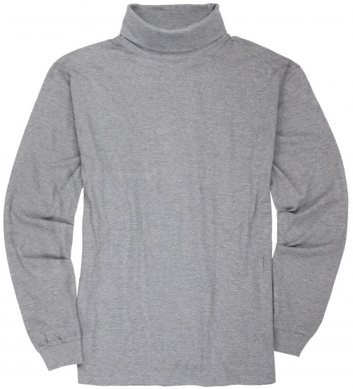 Adamo Fabio Comfort fit Turtleneck Long sleeve T-shirt Grey - T-skjorter - Store T-skjorter - 2XL-14XL