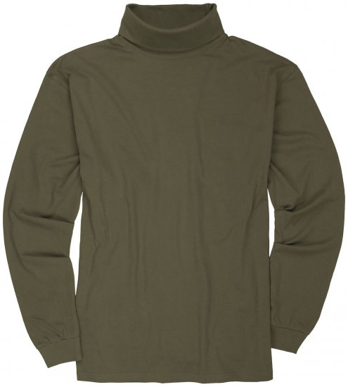 Adamo Fabio Comfort fit Turtleneck Long sleeve T-shirt Khaki - T-skjorter - Store T-skjorter - 2XL-14XL