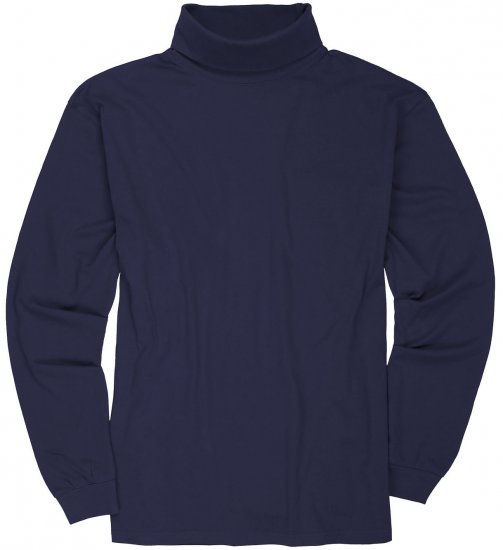 Adamo Fabio Comfort fit Turtleneck Long sleeve T-shirt Navy - T-skjorter - Store T-skjorter - 2XL-14XL