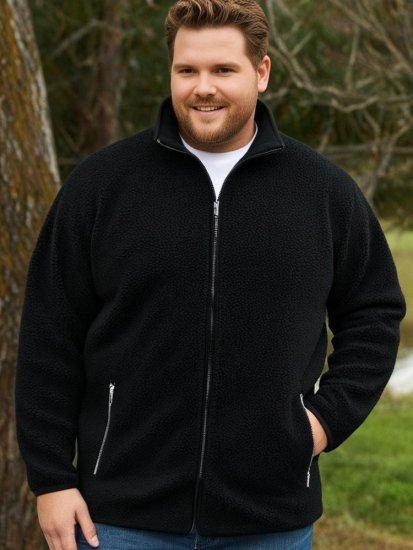 Espionage FL043 Sherpa fleecejakke svart - Jakker - Store jakker - 2XL-12XL