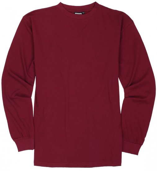 Adamo Floyd Comfort fit Long sleeve T-shirt Burgundy - T-skjorter - Store T-skjorter - 2XL-14XL