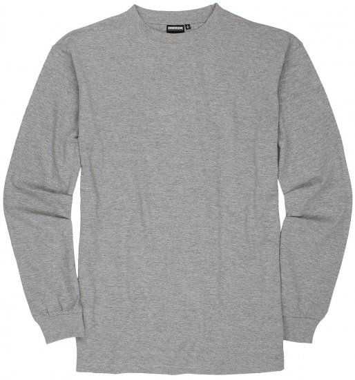 Adamo Floyd Comfort fit Long sleeve T-shirt Grey - T-skjorter - Store T-skjorter - 2XL-14XL