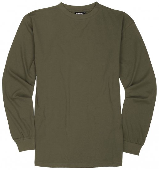 Adamo Floyd Comfort fit Long sleeve T-shirt Khaki - T-skjorter - Store T-skjorter - 2XL-14XL