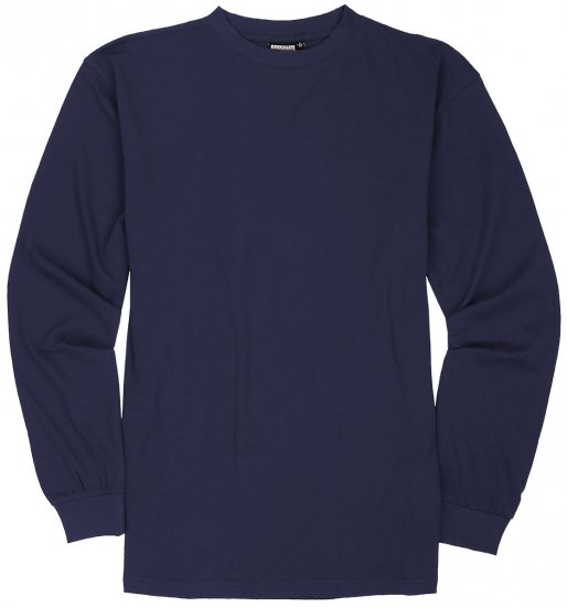 Adamo Floyd Comfort fit Long sleeve T-shirt Navy - T-skjorter - Store T-skjorter - 2XL-14XL
