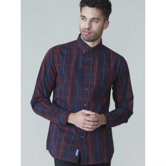 D555 Grady Long Sleeve Check Shirt - Skjorter - Store skjorter - 2XL-8XL