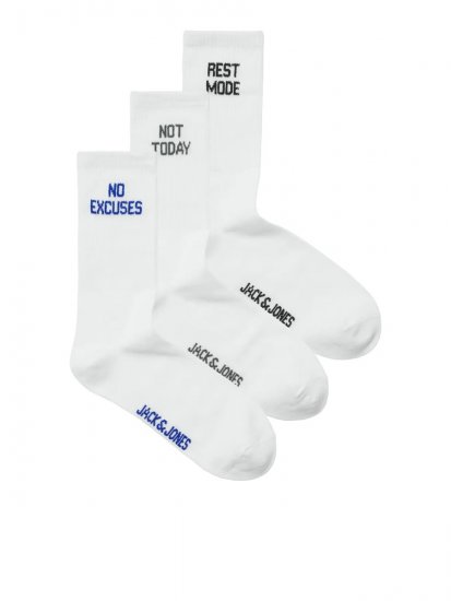 Jack & Jones Power Statements Tennissokker Hvit 3-pakning - Undertøy & badetøy - Undertøy store størrelser 