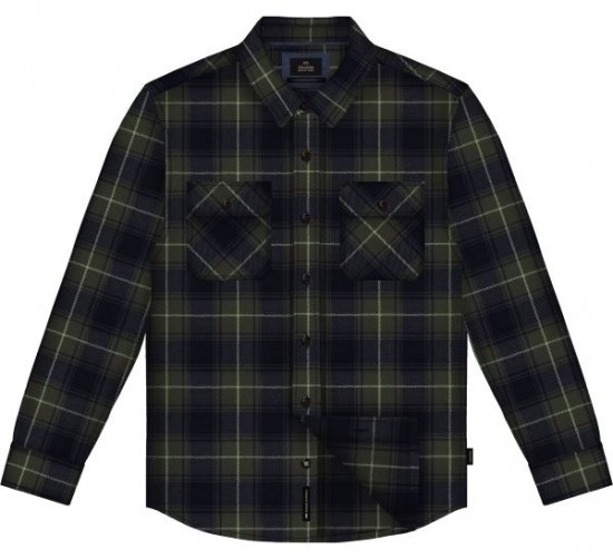 Double Outfitters GS-5233 Flanellskjorte Oliven/Blå - Skjorter - Store skjorter - 2XL-8XL