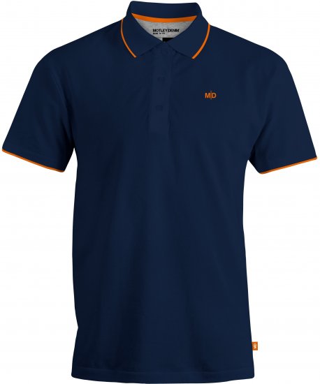 Motley Denim Helsinki Polo Navy - Polo- & Piqueskjorter - Poloskjorte i store størrelser - 2XL-8XL