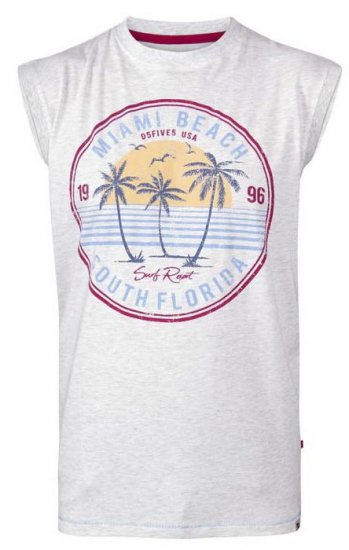 D555 Shipley Miami Beach Printed Sleeveless T-Shirt - T-skjorter - Store T-skjorter - 2XL-14XL