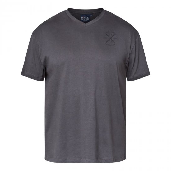 North Latitude Alpine Club T-Shirt Grå/Koksgrå - T-skjorter - Store T-skjorter - 2XL-14XL