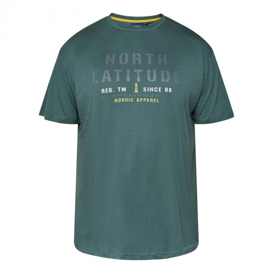 North Latitude T-Shirt Grønn/Khaki - T-skjorter - Store T-skjorter - 2XL-14XL