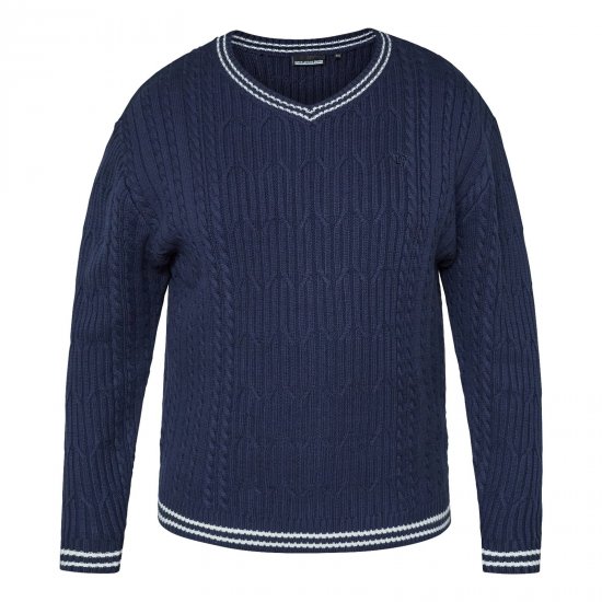 North Latitude V-Neck Knit Mørkeblå - TALL gensere - TALL gensere for høye menn