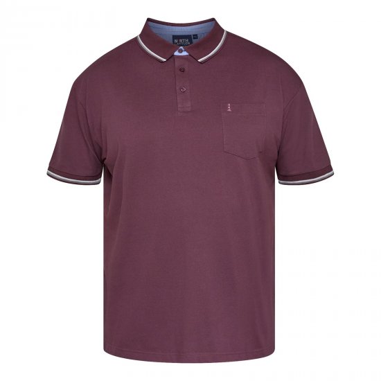 North Latitude Superflex Polo Aubergine - TALL piqueskjorter - TALL poloskjorter med ekstra lengde