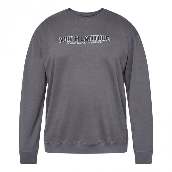North Latitude Crewneck Sweatshirt Grå/Koksgrå - TALL gensere - TALL gensere for høye menn