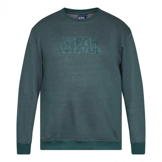 North Latitude Crewneck Logo Sweat Grønn/Khaki - TALL gensere - TALL gensere for høye menn
