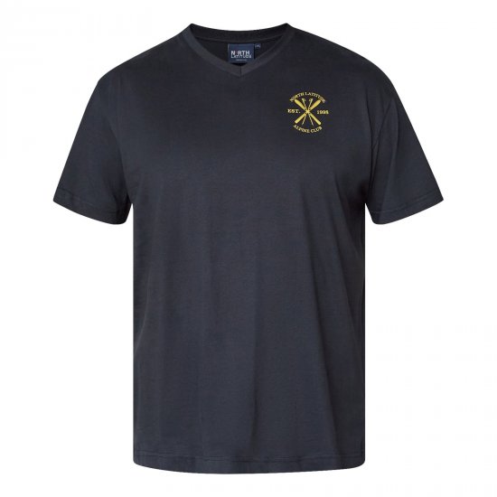 North Latitude Alpine Club T-Shirt Svart - TALL T-skjorter - Ekstra Lange T-skjorter
