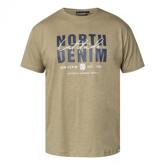 North Latitude T-Shirt Slub With Print Brun/Beige - T-skjorter - Store T-skjorter - 2XL-14XL