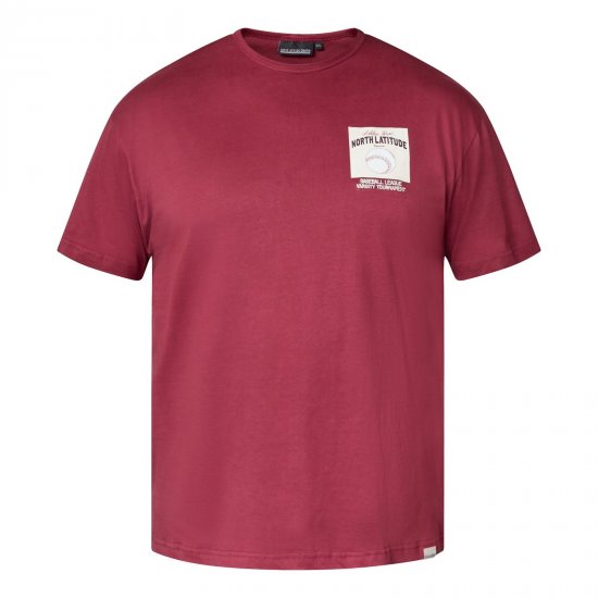 North Latitude T-Shirt With Print Rød - T-skjorter - Store T-skjorter - 2XL-14XL