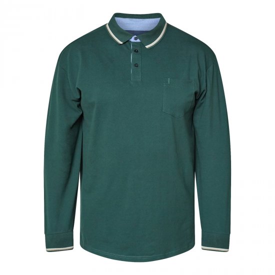 North Latitude Superflex Polo LS Grønn/Khaki - Polo- & piqueskjorter - Poloskjorte i store størrelser - 2XL-8XL