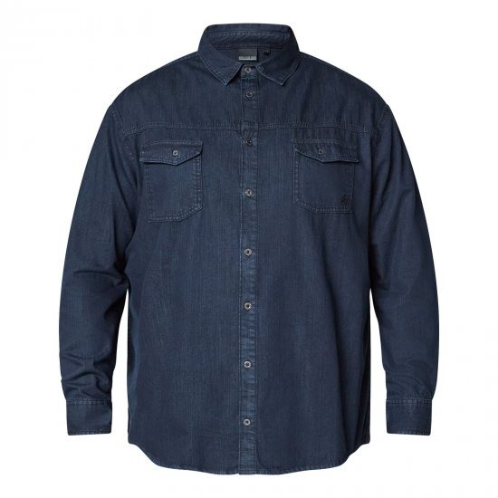 North Latitude Denim Shirt LS Blå - Skjorter - Store skjorter - 2XL-8XL