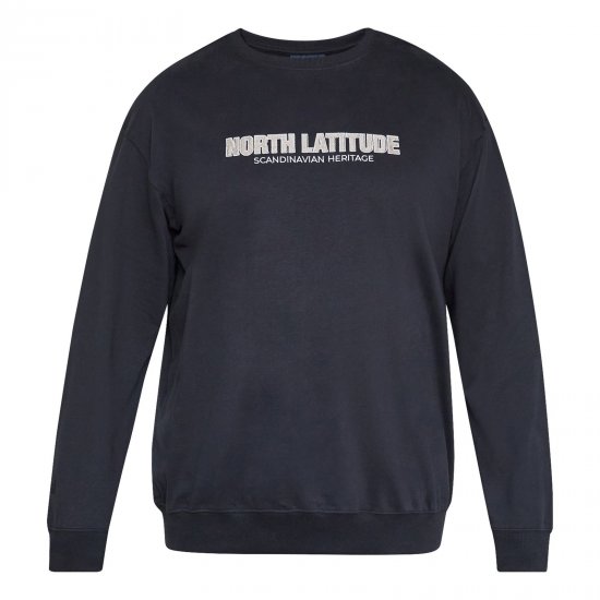 North Latitude Crewneck Sweatshirt Svart - TALL gensere - TALL gensere for høye menn