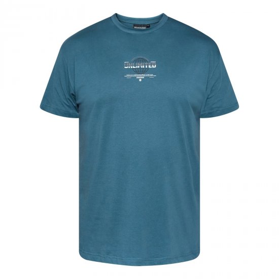 North Latitude T-Shirt With Print Blå - T-skjorter - Store T-skjorter - 2XL-14XL