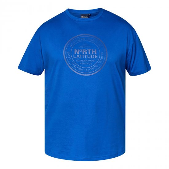 North Latitude T-Shirt Blå - T-skjorter - Store T-skjorter - 2XL-14XL
