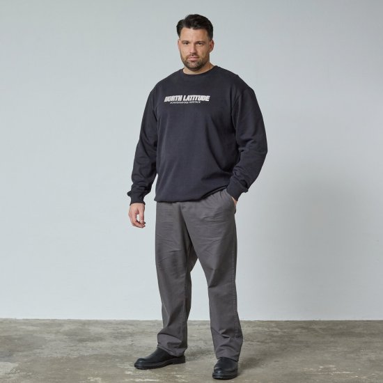 North Latitude Crewneck Sweatshirt Svart - TALL gensere - TALL gensere for høye menn