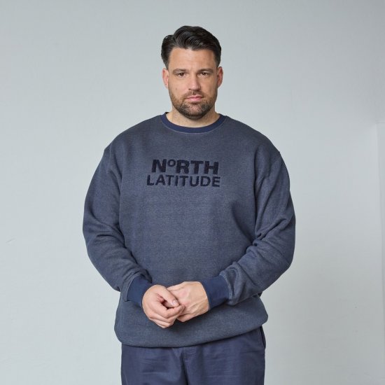 North Latitude Crewneck Logo Sweat Mørkeblå - Gensere og hettegensere - Store hettegensere - 2XL-14XL