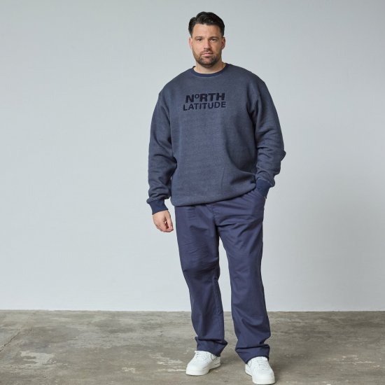 North Latitude Crewneck Logo Sweat Mørkeblå - TALL gensere - TALL gensere for høye menn