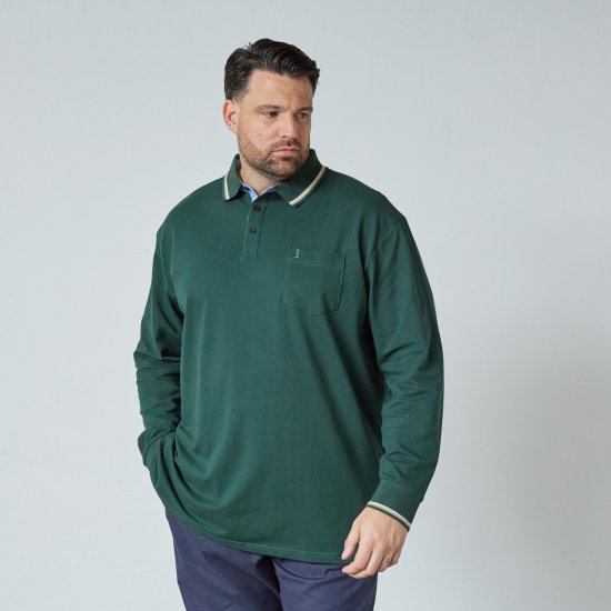 North Latitude Superflex Polo LS Grønn/Khaki - Polo- & piqueskjorter - Poloskjorte i store størrelser - 2XL-8XL